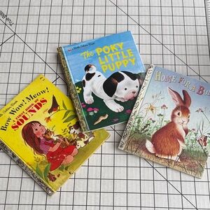 Vintage Little Golden Books Lot of 3 – Home for a Bunny, Poky Little Puppy